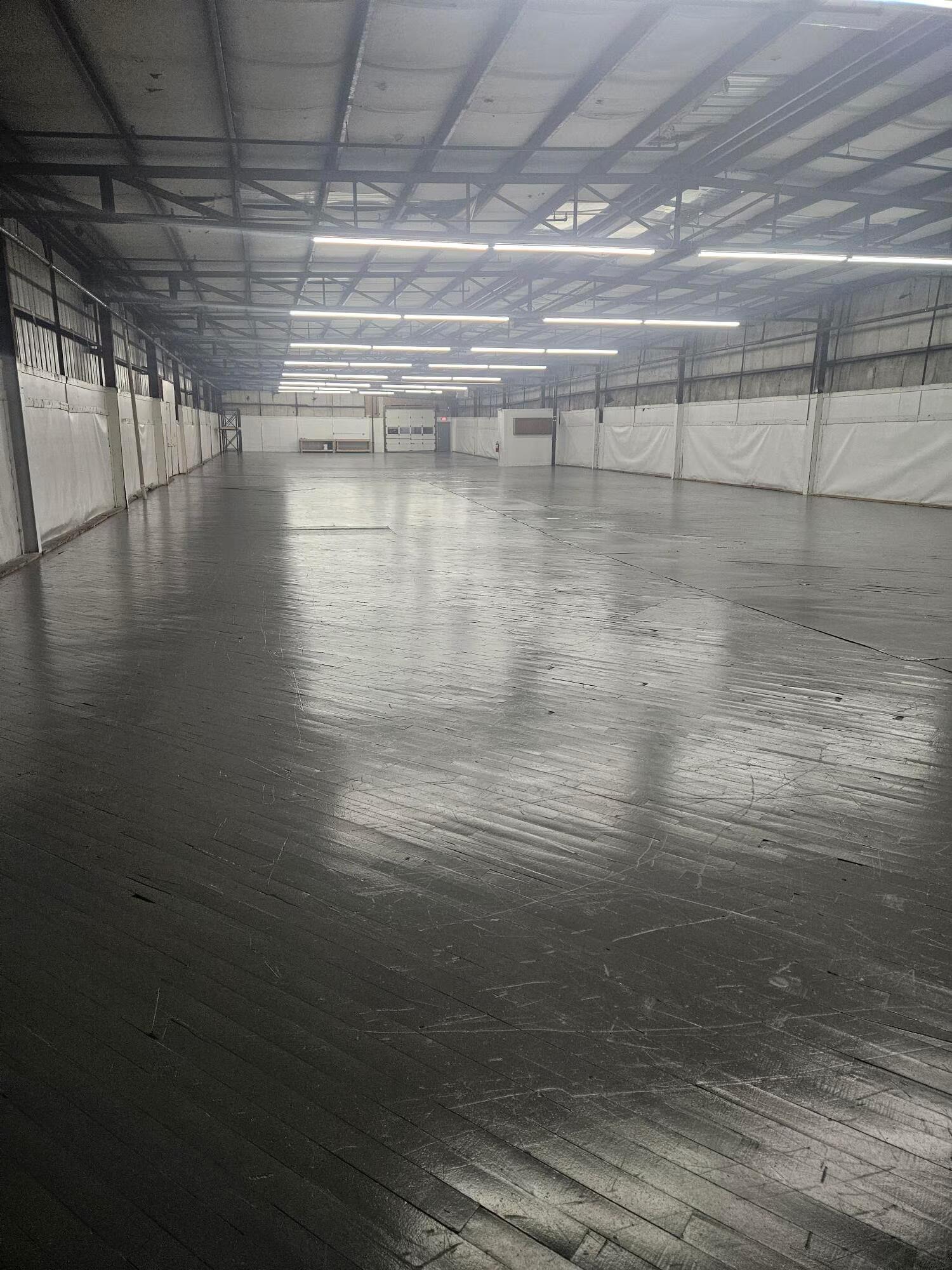 Interior of the industrial warehouse facility at 33 Elm St Merrimack NH showing high clear height and LED lighting
